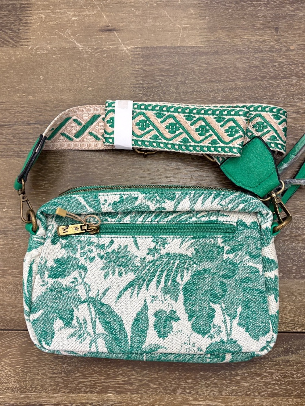 European Mandoline Fabric and Vegan Leather Crossbody Purse NWT - Picture 10 of 10